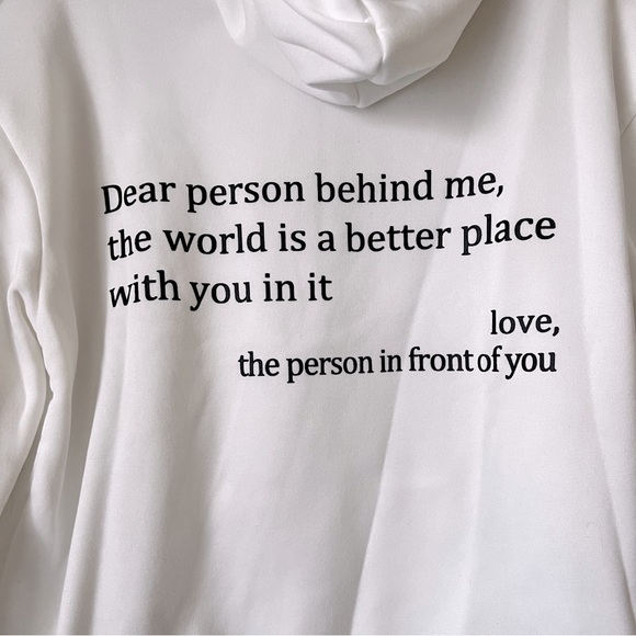 You Are Enough Pullover Hoodie Sweatshirt Inspirational White Unisex L - Picture 7 of 9